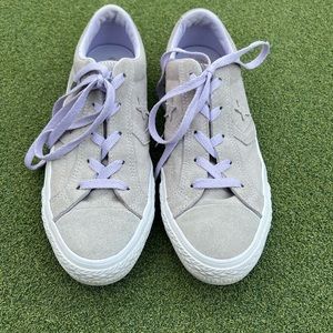 Converse Star Player Ox Purple White Suede Sneakers (162661C) Women's 8